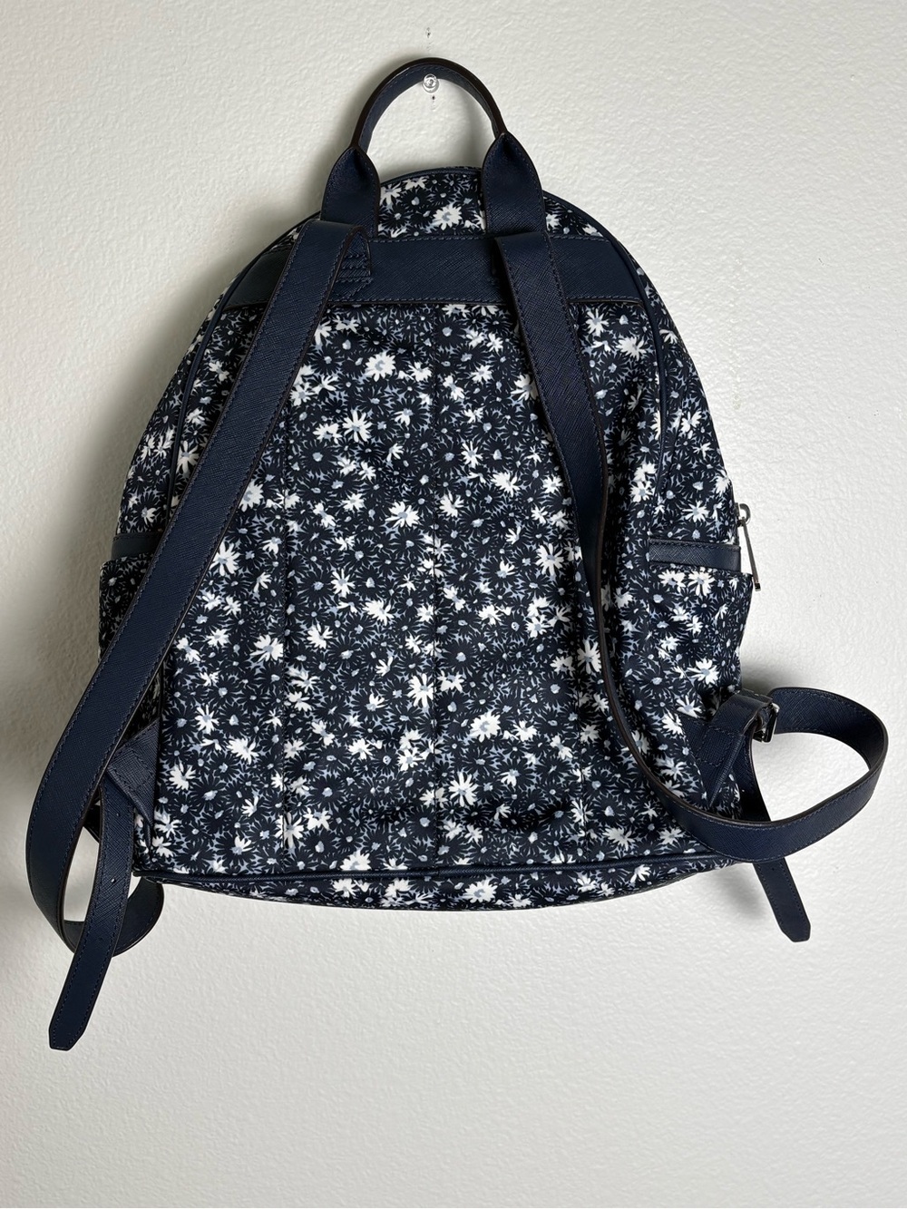 Michael Kors Navy and White Floral Backpack - Picture 3 of 8